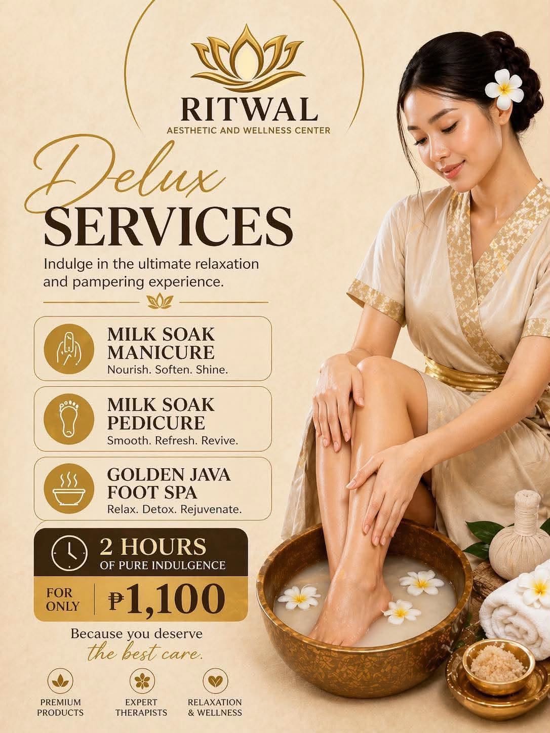 Deluxe milk soak & foot spa