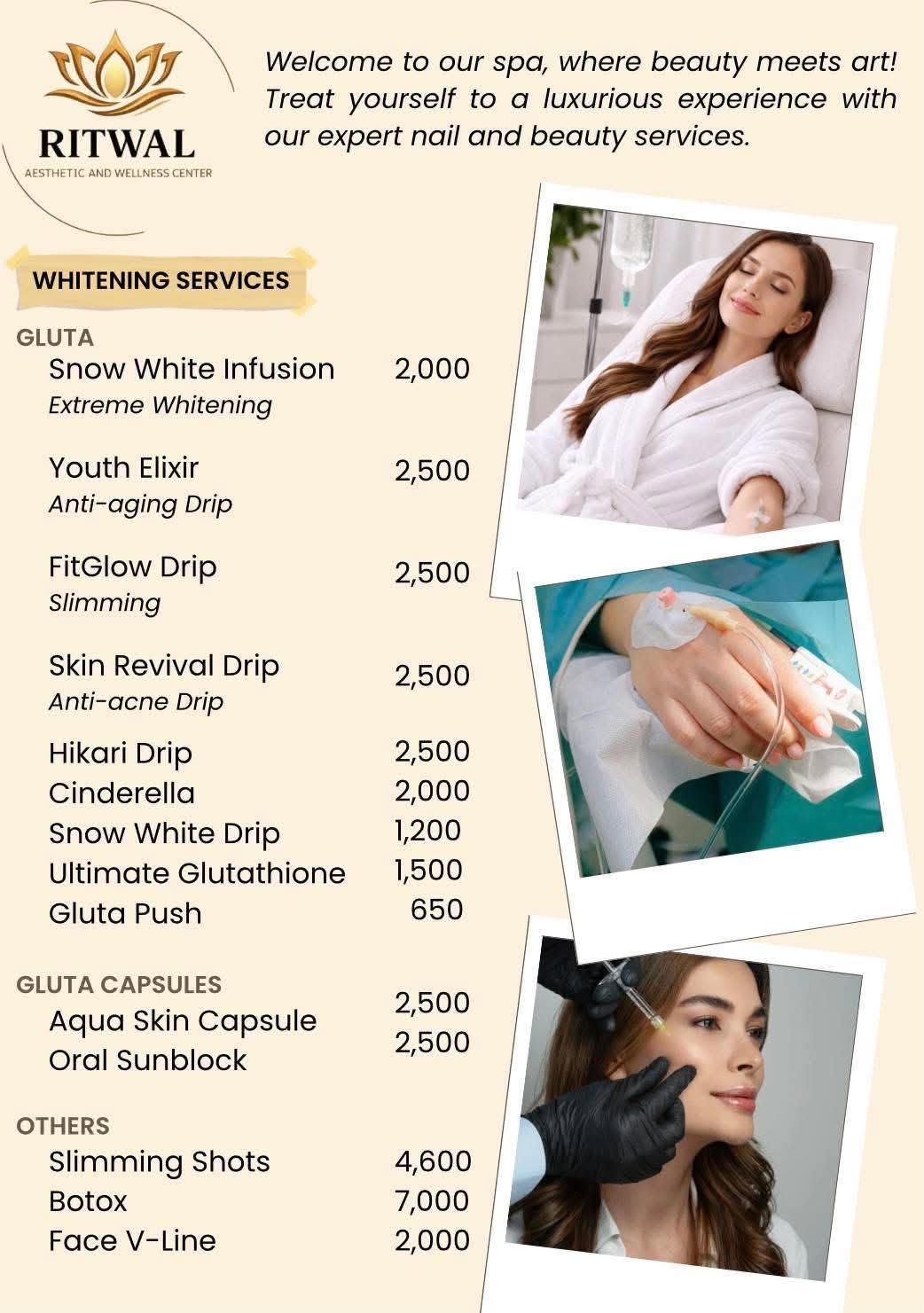 Lash & hair removal menu